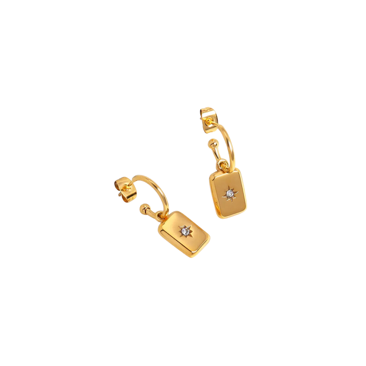 North Star 18k Gold Plated Earrings