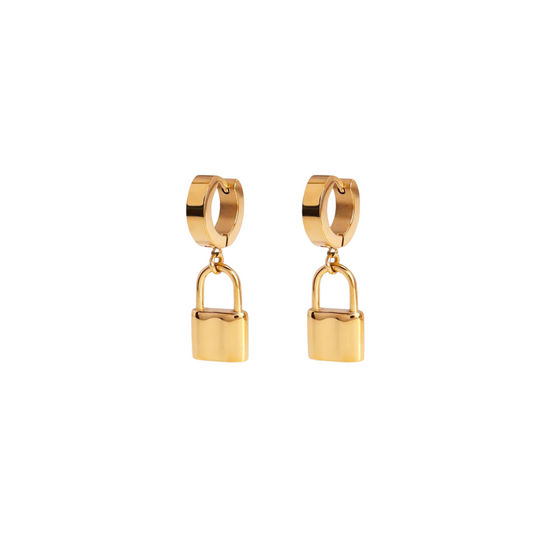 Locked 18k Gold Plated Earrings