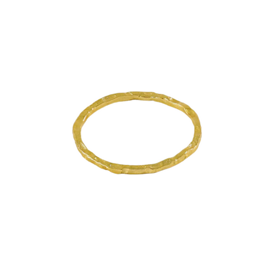 Mira  18k Gold Plated Textured Petite Ring Gold