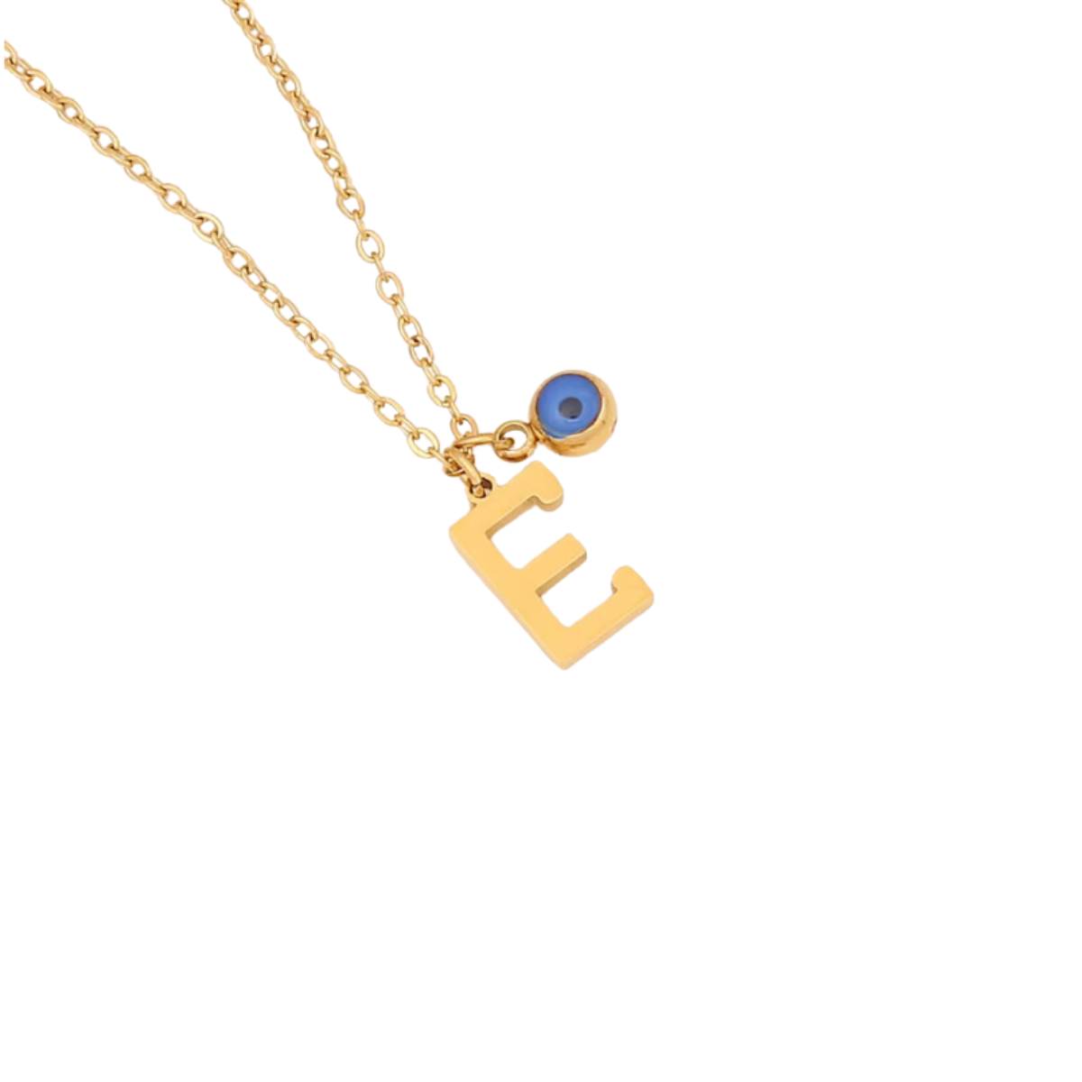 Evil Eye Initial 18k Gold Plated Necklace