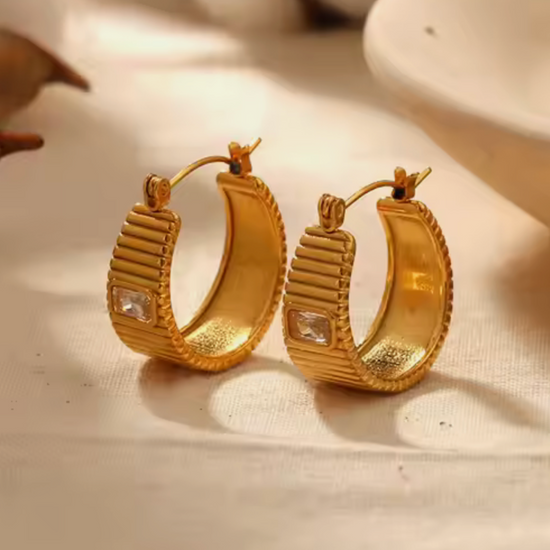 Luis 18k Gold Plated Hoop Earrings