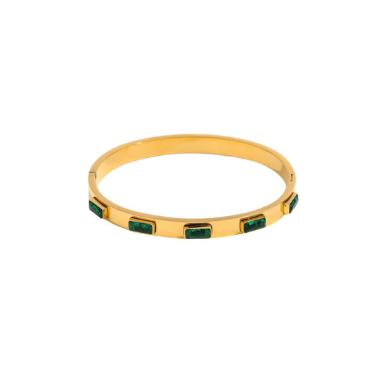 Savy 18k Gold Plated Cuff Green