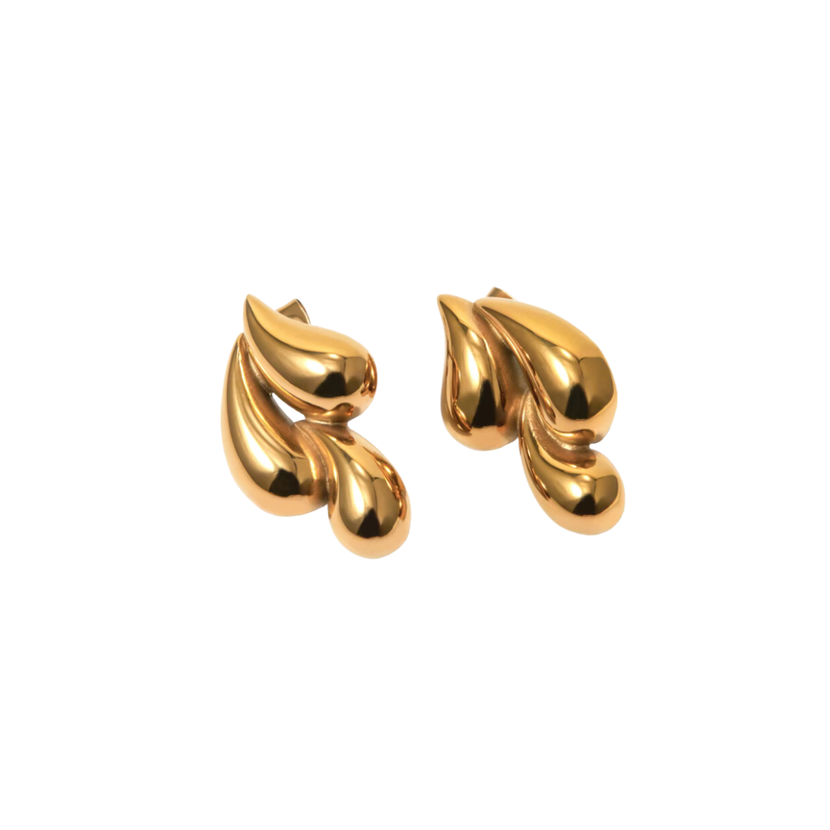 Aqua 18k Gold Plated Chunky Earrings Gold