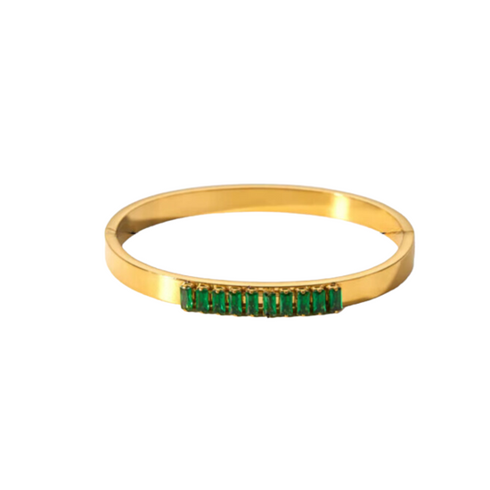 Soleil 18k Gold Plated Cuff Green