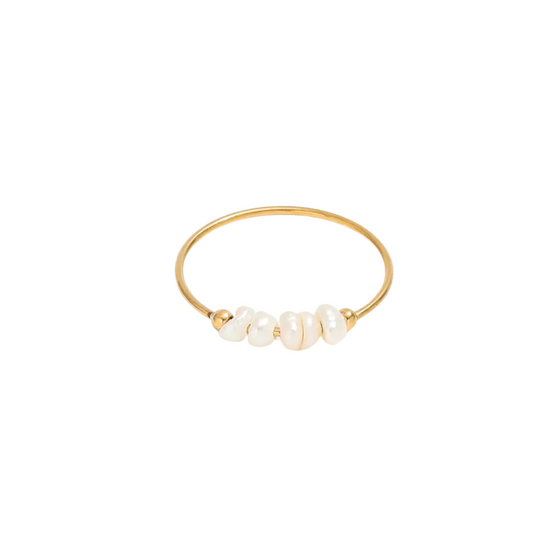 Tide 18k Gold Plated Pearl Ring