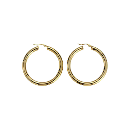 Alamai 18k Gold Plated Hoop Earrings Medium
