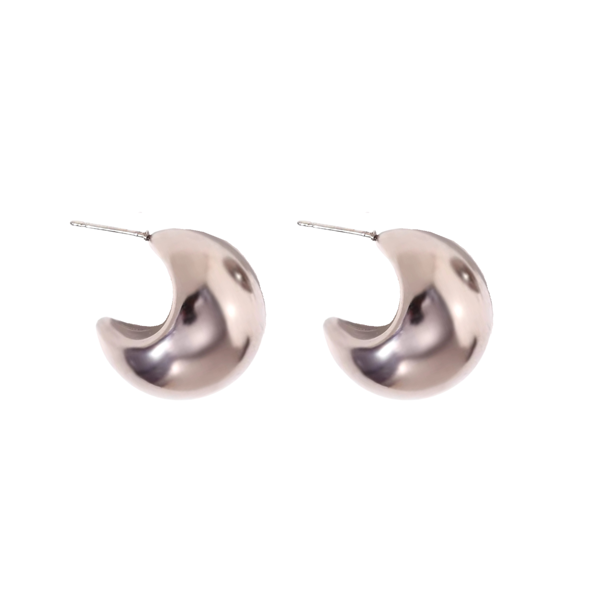 Paris 925 Stirling Silver Plated Chunky Earrings