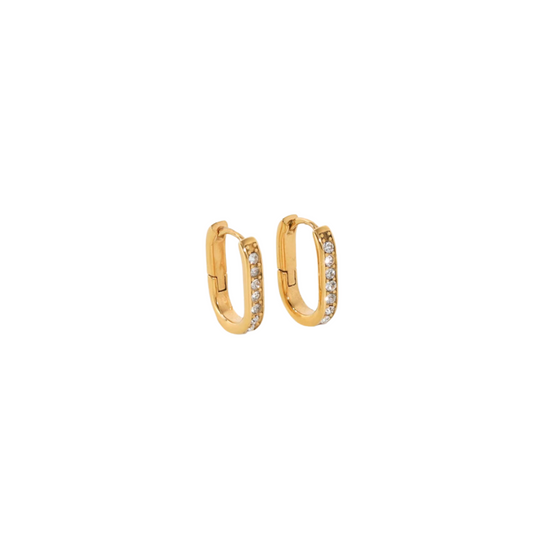 Riley 18k Gold Plated Oval Earrings