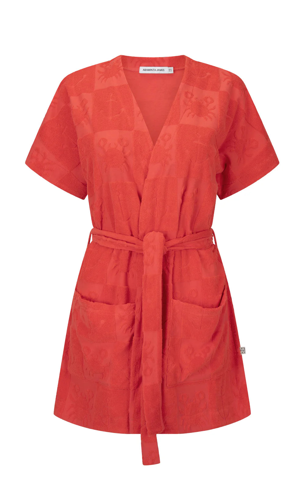 Seaside Terry Kimono Dress Lobster Red