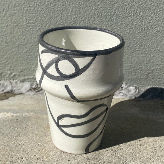 Hand Painted Decorative Cup - Faces