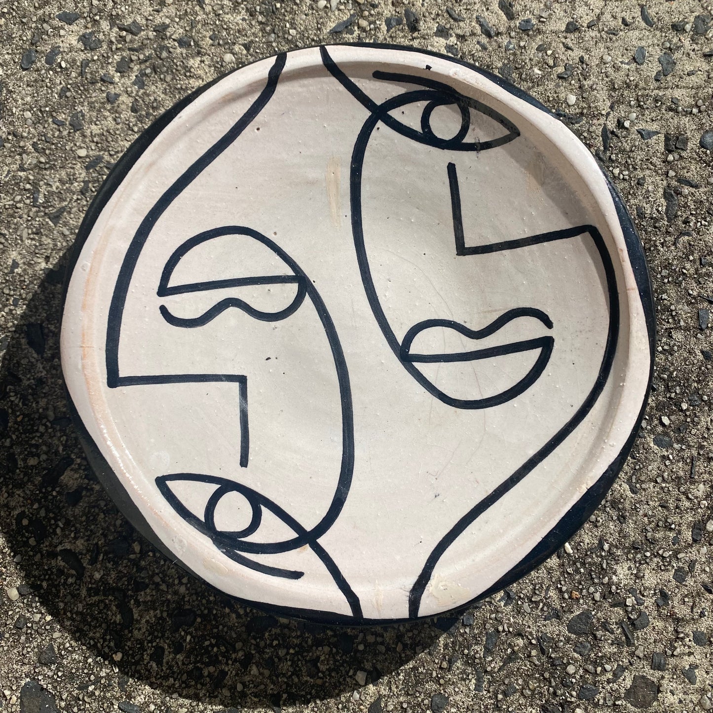 Hand Painted Decorative Plate - Faces