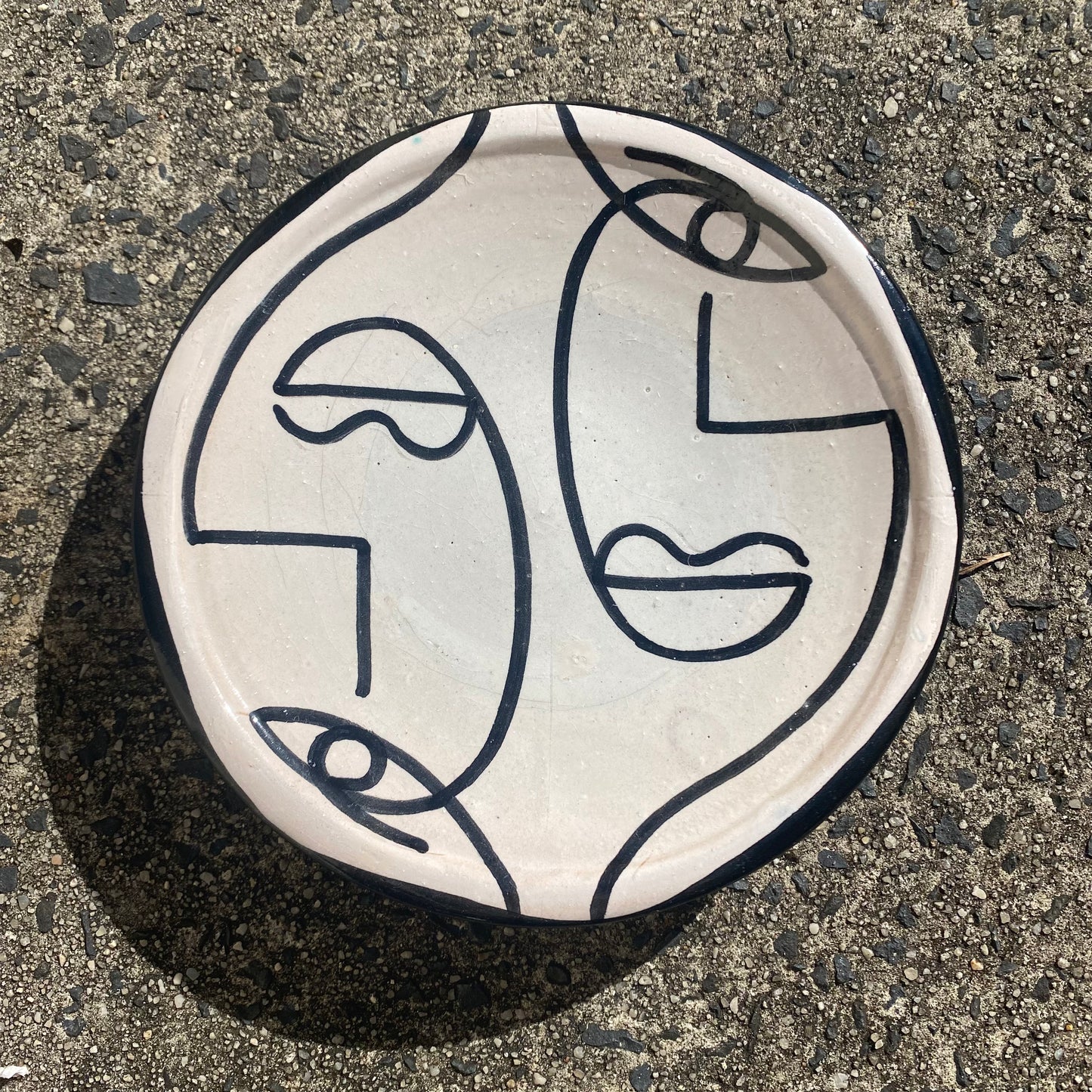 Hand Painted Decorative Plate - Faces