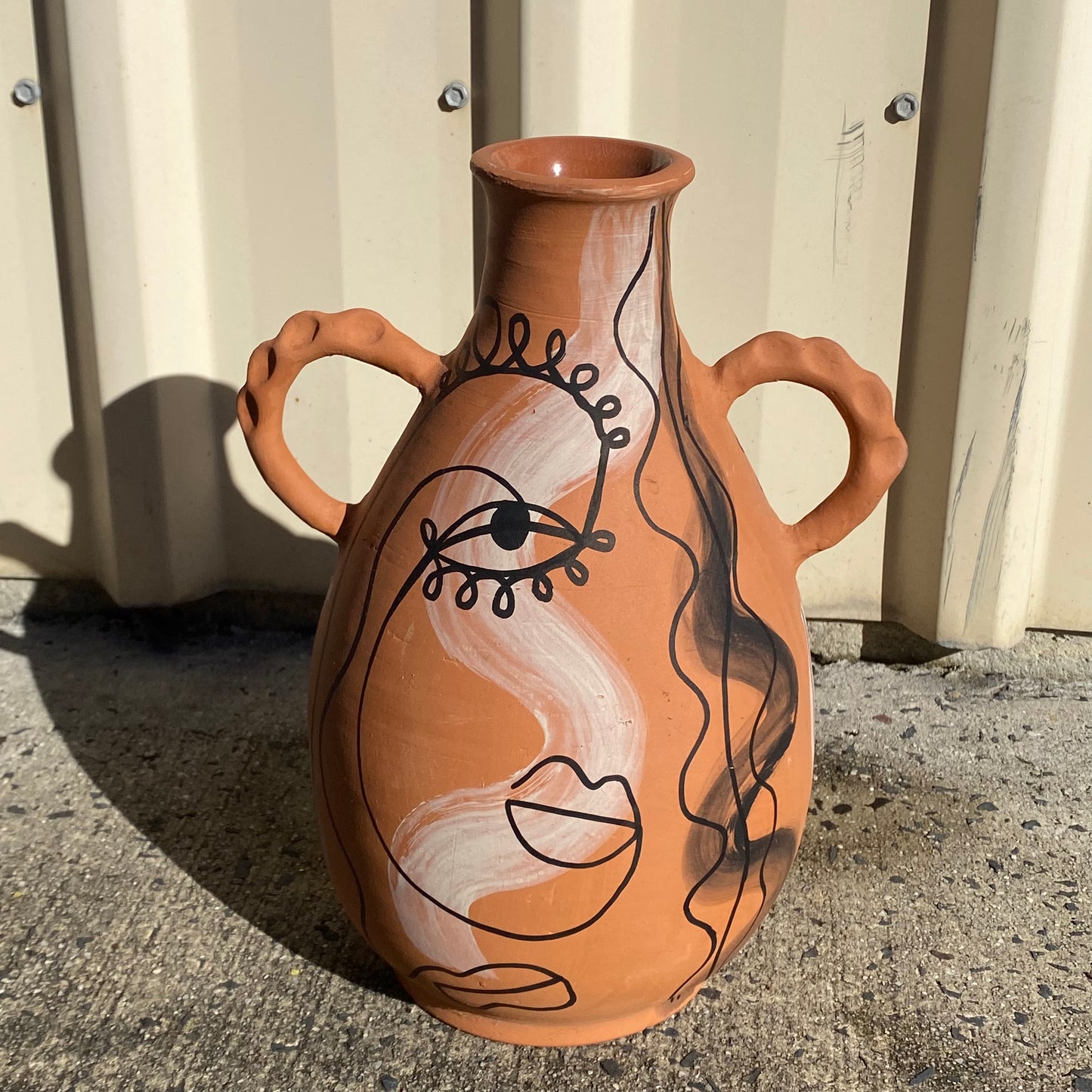 Hand Painted One of A Kind Artisan Ceramic Pot
