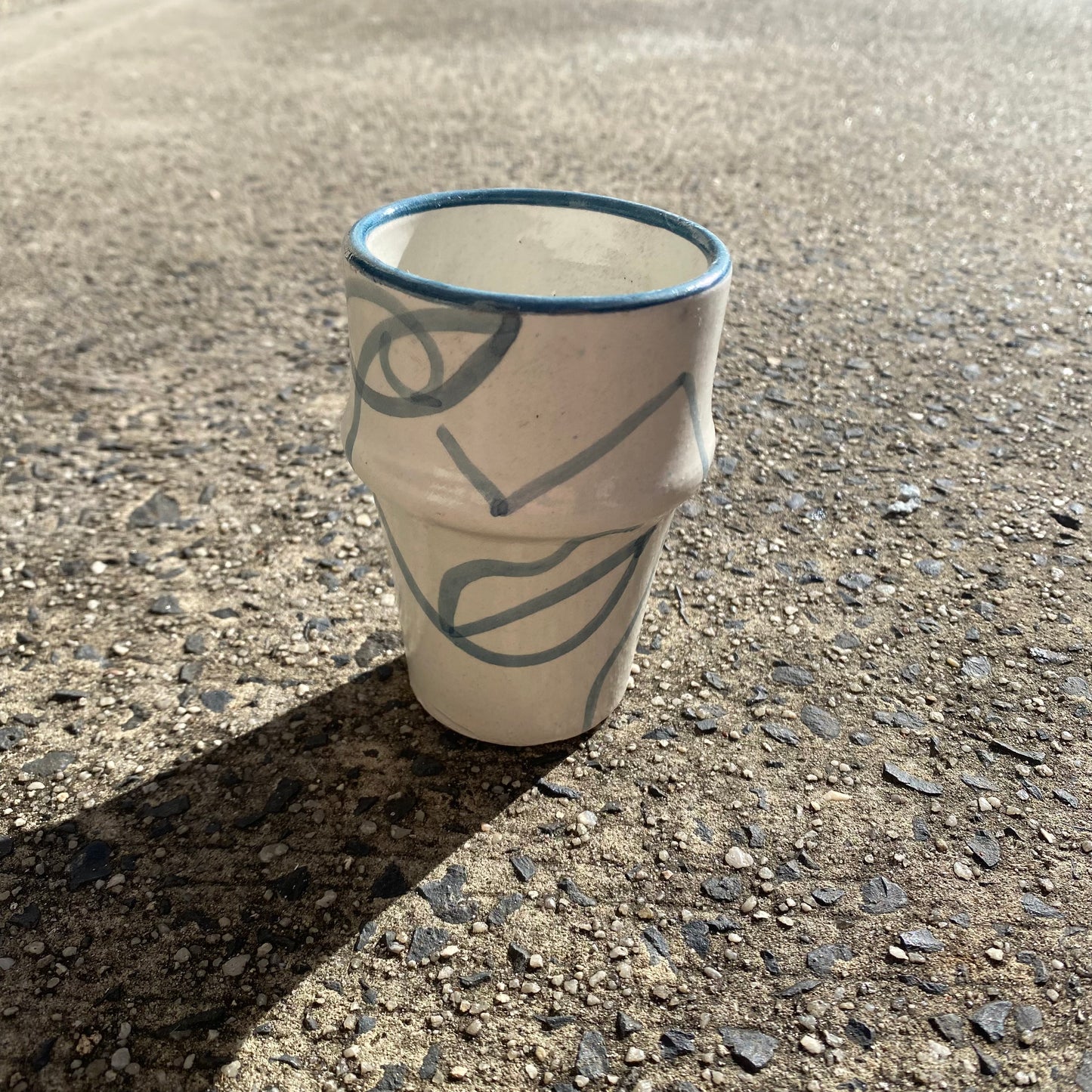 Hand Painted Decorative Cup - Faces
