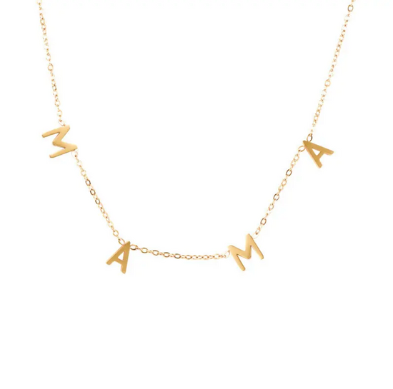 18k Gold Plated Mama Individual Letter Necklace