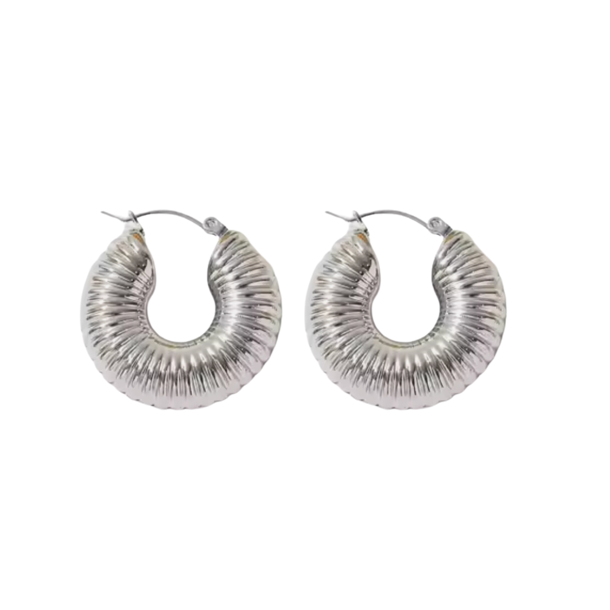 Hazel  925 Stirling Silver Plated Chunky Hoop Earrings