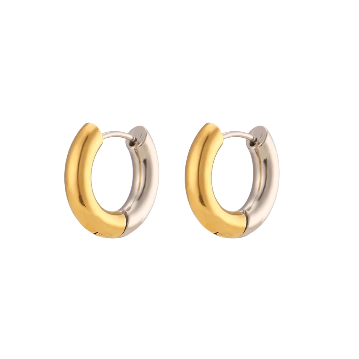 Lolita 18k Gold Plated And Silver Huggie Earrings Matte Finish